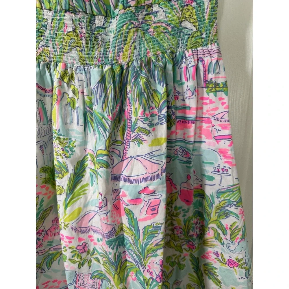 Lilly Pulitzer Camille Island Hopping Engineered Off The Shoulder Midi Dress L